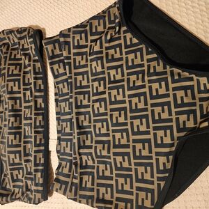 Black and Tan Patterned Two-Piece Set